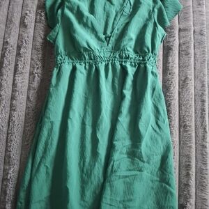 Green V-Neck Dress